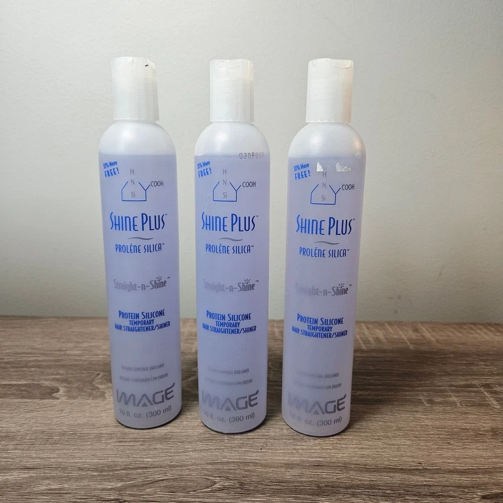 3pk Image Shine Plus Prolene Silica Straight-n-Shine Hair Straightener 10oz